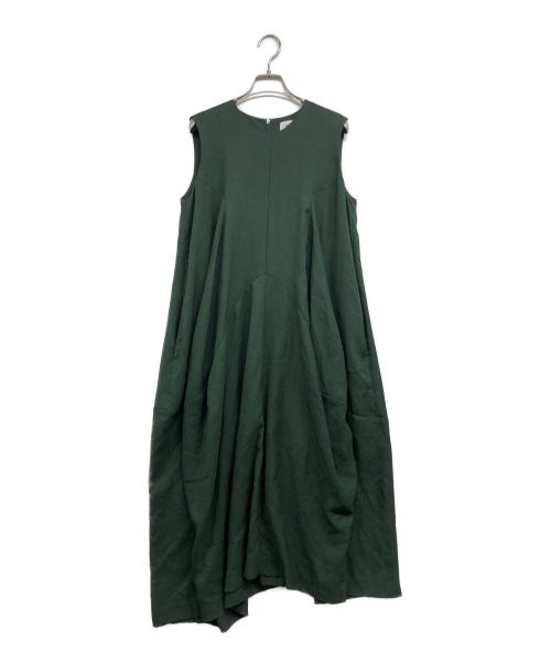 ENFOLD（エンフォルド）ENFOLD (エンフォルド) ノースリーブワンピース グリーン サイズ:38の古着・服飾アイテム