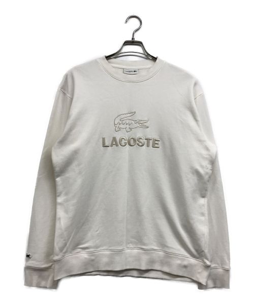 LACOSTE（ラコステ）LACOSTE (ラコステ) ビッグロゴスウェットシャツ ホワイト サイズ:Lの古着・服飾アイテム