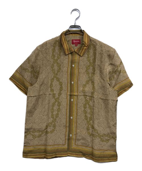 SUPREME（シュプリーム）SUPREME (シュプリーム) Mosaic Silk S/S Shirt ブラウン サイズ:Mの古着・服飾アイテム