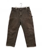 CarHarttカーハート）の古着「LOOSE WASH DUCK DOUBLE FRONT WORK PANT」｜ブラウン