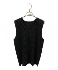 HOMME PLISSE ISSEY MIYAKE (オム プリッセ イッセイ ミヤケ) プリーツタンクトップ ブラック サイズ:2