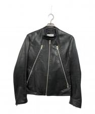 Maison Margiela (メゾンマルジェラ) 八の字ジップライダースジャケット ブラック サイズ:44