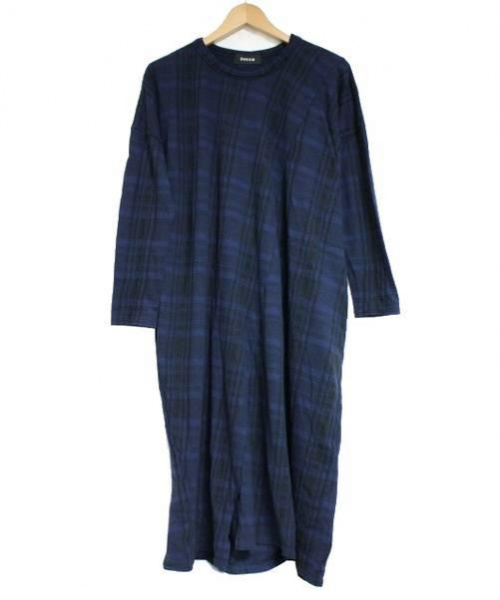 中古 古着通販 Zucca ズッカ チェックジャージーワンピース ブルー ブラック サイズ Size M ブランド 古着通販 トレファク公式 Trefac Fashion