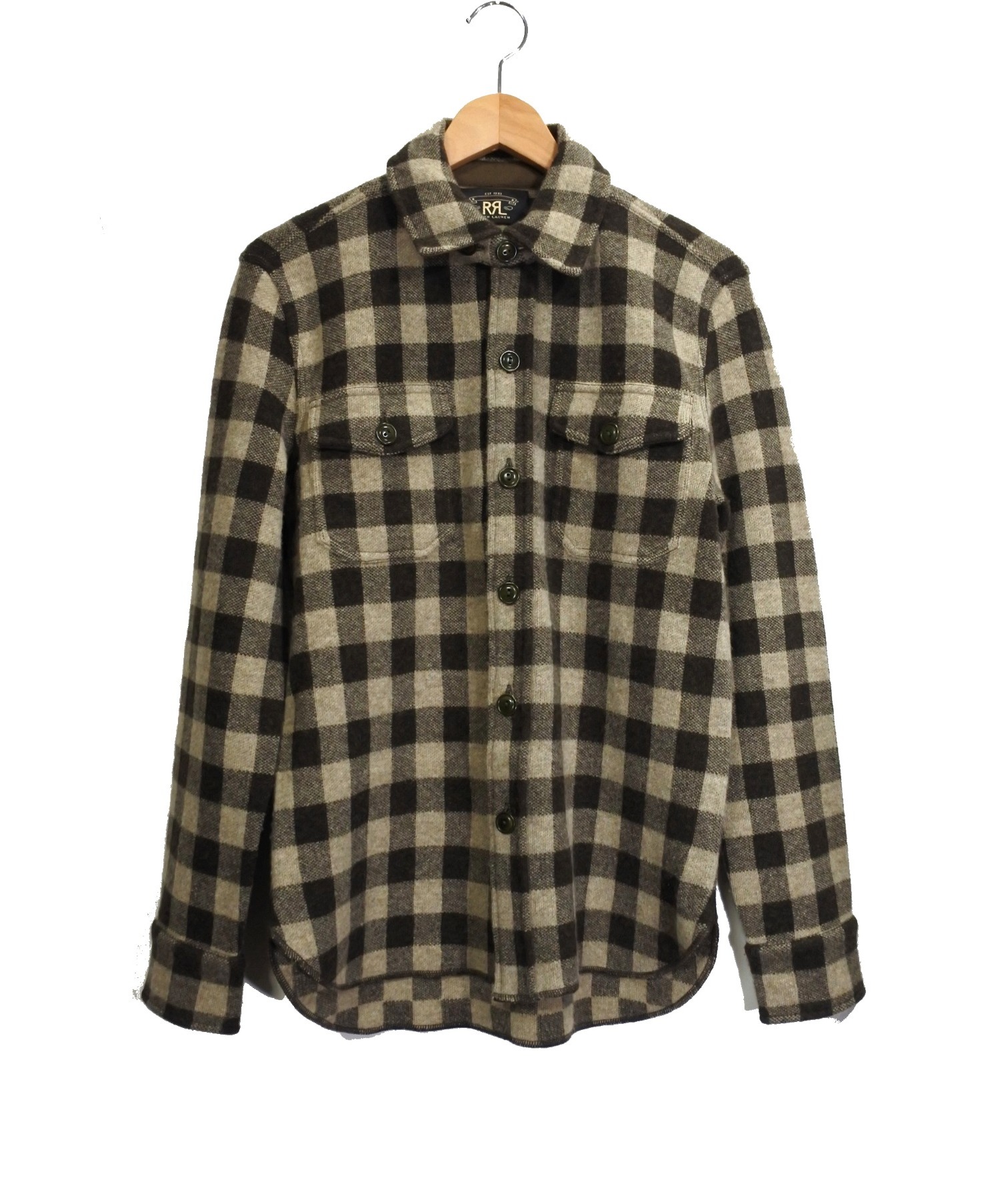 中古 古着通販 Rrl ダブルアールエル バッファローチェックニットシャツ ブラウン サイズ Xs ブランド 古着通販 トレファク公式 Trefac Fashion
