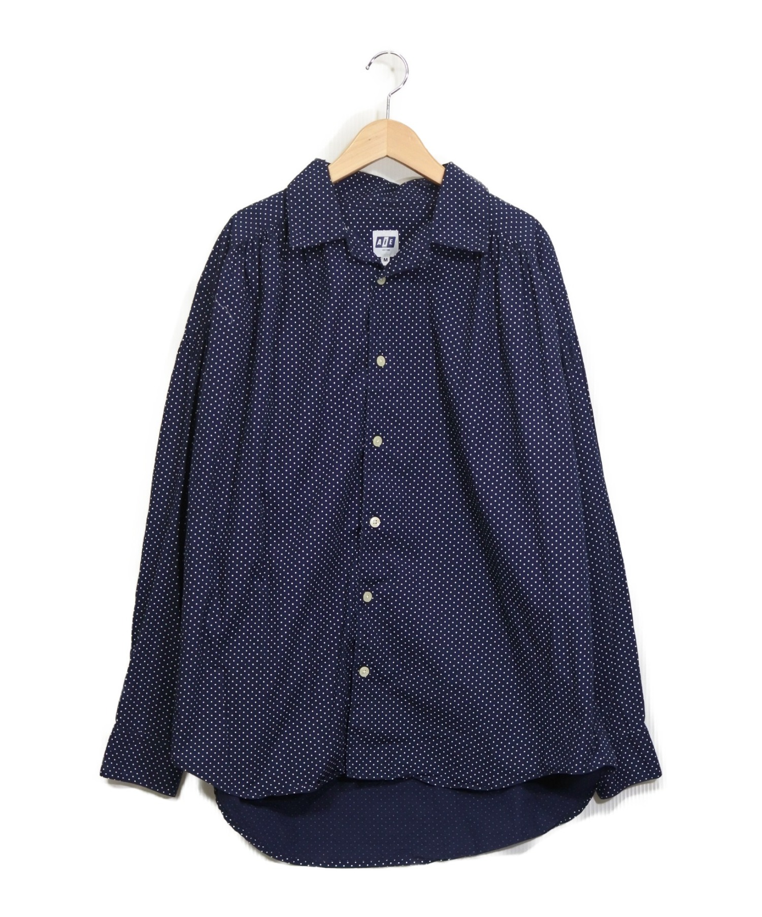 AiE (エーアイイー) Painter Shirt ネイビー サイズ:M ドット柄　総柄　オープンカラーシャツ　開襟　ペインターシャツ