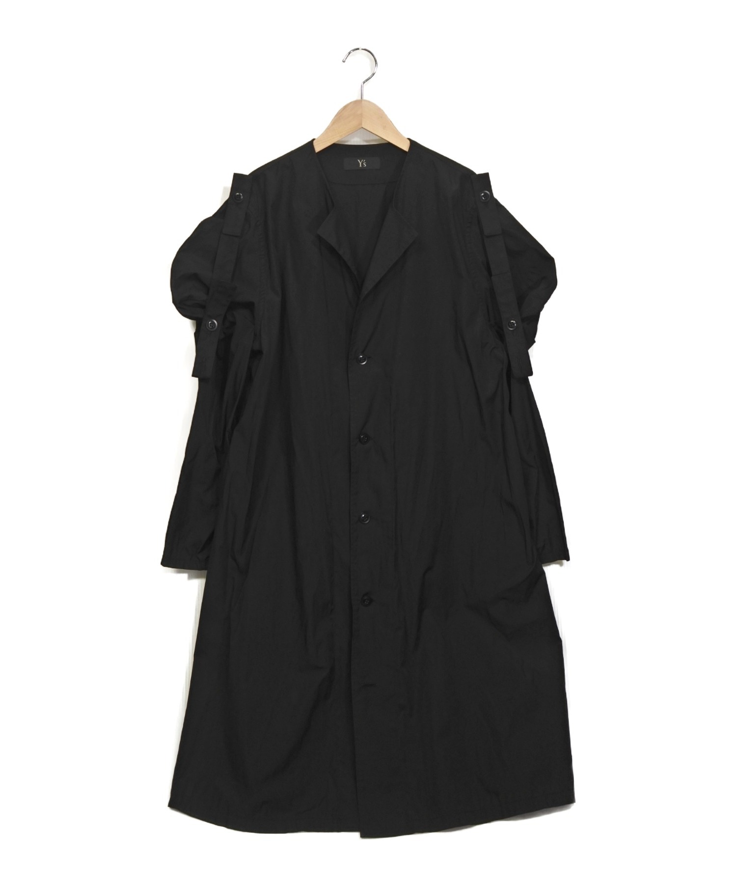 【中古・古着通販】Ys (ワイズ) A－ライン ノーカラードレスシャツ ブラック サイズ:2｜ブランド・古着通販 トレファク公式【TREFAC