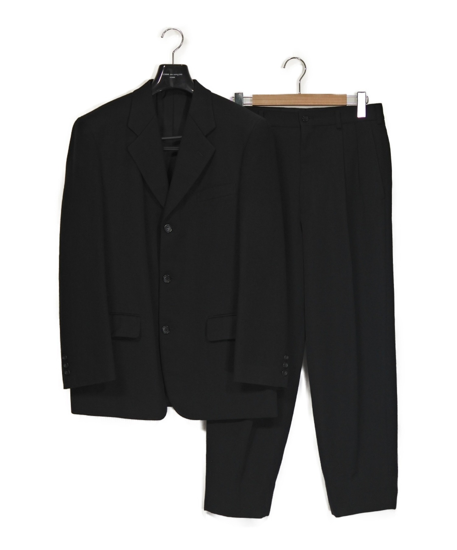 【中古・古着通販】COMME des GARCONS HOMME (コムデギャルソン オム) セットアップスーツ ブラック サイズ:M(パンツ
