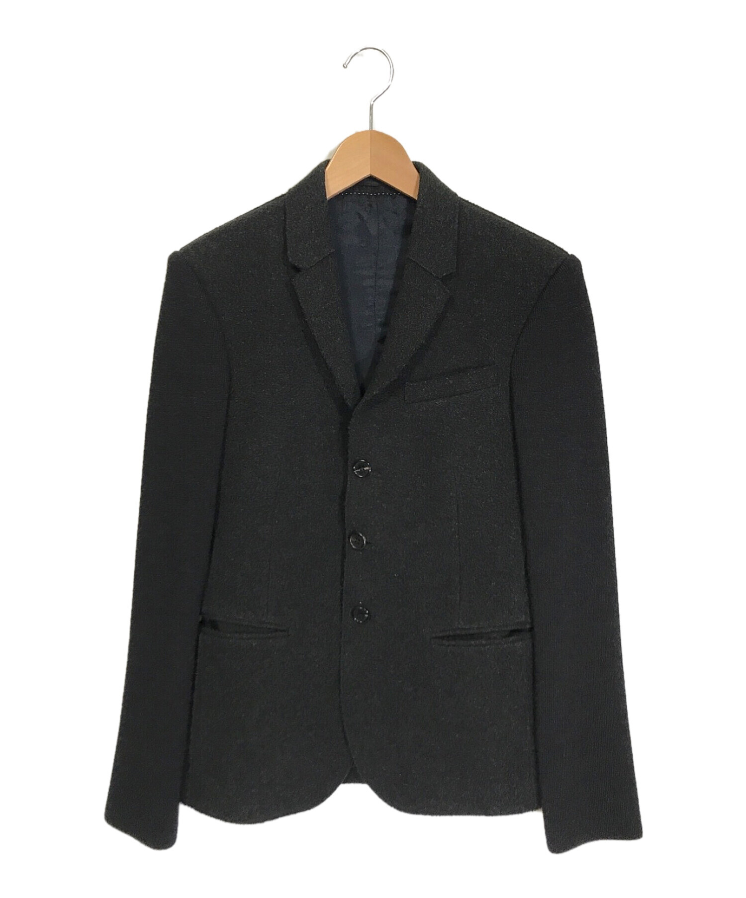 NEIL BARRETT (ニールバレット) ニット切替3Bジャケット ブラック サイズ:44