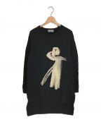 Yohji Yamamoto pour hommeヨウジヤマモト プールオム）の古着「Girl Pattern Intersia Pullover Knit」｜ブラック