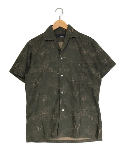 LARDINI（ラルディーニ）LARDINI (ラルディーニ) 総柄オープンカラーシャツ カーキ サイズ:XSの古着・服飾アイテム