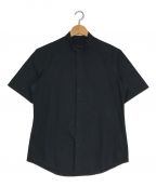 BALENCIAGAバレンシアガ）の古着「スタンドカラー比翼半袖シャツ」｜ブラック