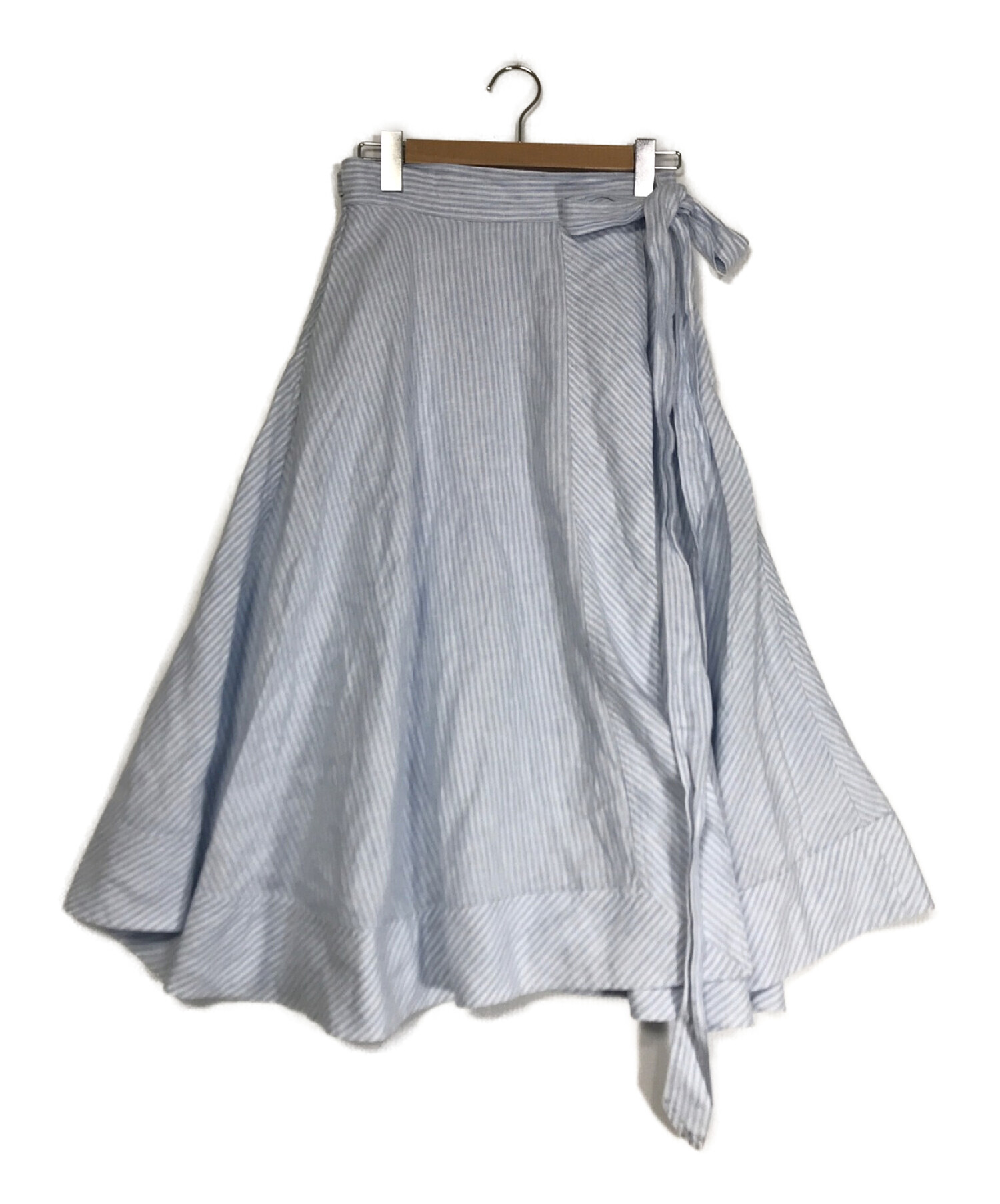 POLO RALPH LAUREN (ポロ・ラルフローレン) リネンラップスカート ブルー サイズ:M 未使用品