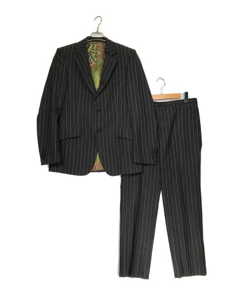 ETRO（エトロ）ETRO (エトロ) ペイズリー裏地ストライプセットアップスーツ ブラウン サイズ:46の古着・服飾アイテム