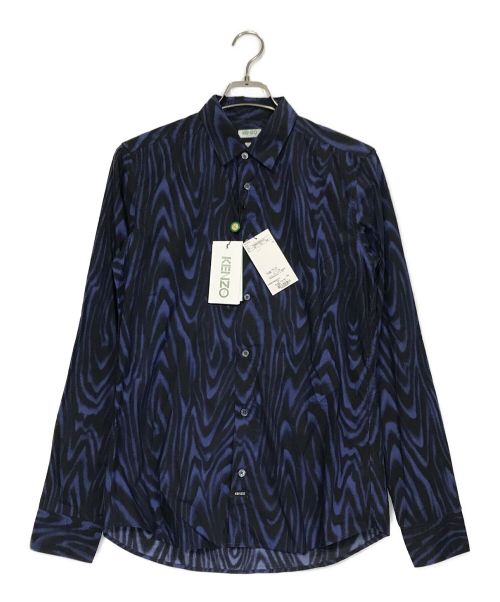 KENZO（ケンゾー）KENZO (ケンゾー) スリムフィットゼブラ柄シャツ ブルー サイズ:38 未使用品の古着・服飾アイテム