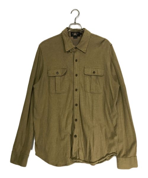 RRL（ダブルアールエル）RRL (ダブルアールエル) コットン ワークシャツ ベージュ サイズ:Lの古着・服飾アイテム