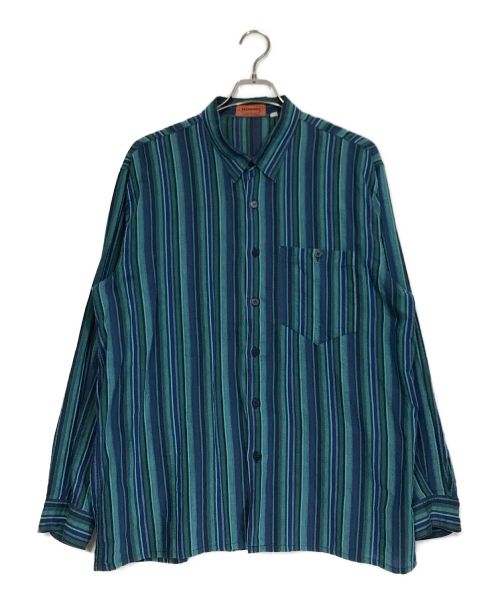 missoni（ミッソーニ）missoni (ミッソーニ) Striped Shirt ブルー サイズ:LLの古着・服飾アイテム