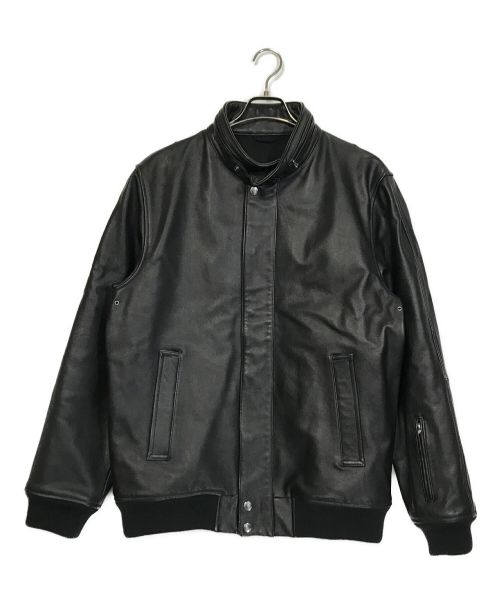 SOPHNET.（ソフネット）SOPHNET. (ソフネット) LEATHER STAND COLLAR JACKET ブラック サイズ:XLの古着・服飾アイテム