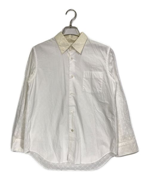 tricot COMME des GARCONS（トリココムデギャルソン）tricot COMME des GARCONS (トリココムデギャルソン) 切替カットワークシャツ ホワイト サイズ:Mの古着・服飾アイテム