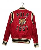 POLO RALPH LAURENポロ・ラルフローレン）の古着「Polo Tiger Satin Baseball Jacket」｜レッド