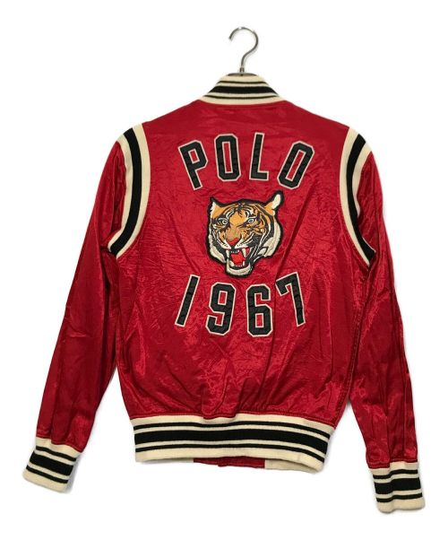 POLO RALPH LAUREN（ポロ・ラルフローレン）POLO RALPH LAUREN (ポロ・ラルフローレン) Polo Tiger Satin Baseball Jacket レッド サイズ:XSの古着・服飾アイテム