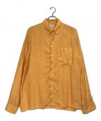 C.P COMPANYシーピーカンパニー）の古着「Lino Flax Conceal Zip Shirt」｜オレンジ