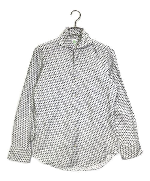finamore（フィナモレ）finamore (フィナモレ) ペイズリーワイドカラーシャツ ホワイト サイズ:Sの古着・服飾アイテム