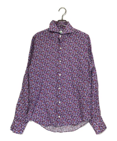 finamore（フィナモレ）finamore (フィナモレ) ワイドカラーリネンシャツ パープル サイズ:Sの古着・服飾アイテム