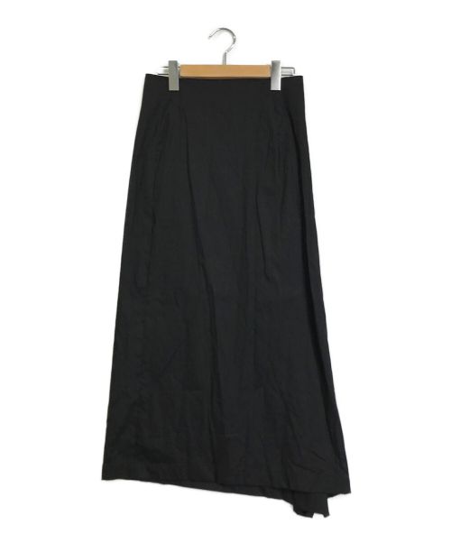 YOHJI YAMAMOTO（ヨウジヤマモト）YOHJI YAMAMOTO (ヨウジヤマモト) リネンブレンドロングスカート ブラック サイズ:1の古着・服飾アイテム