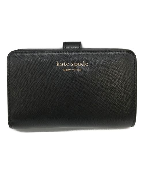 Kate Spade（ケイトスペード）Kate Spade (ケイトスペード) 2つ折り財布 ピンク×ブラック 未使用品の古着・服飾アイテム