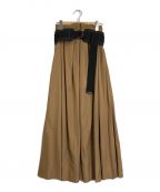 PAMEO POSEパメオポーズ）の古着「Super Flare Maxi Skirt」｜ブラウン