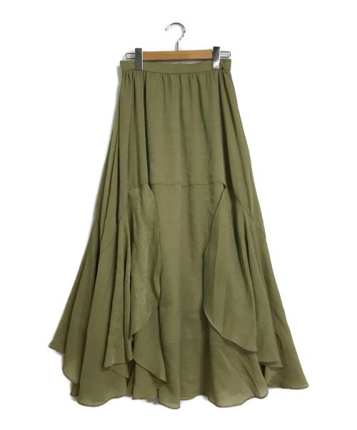 FRAY ID（フレイ アイディー）FRAY ID (フレイ アイディー) シフォン楊柳シースルースカート オリーブ サイズ:1の古着・服飾アイテム