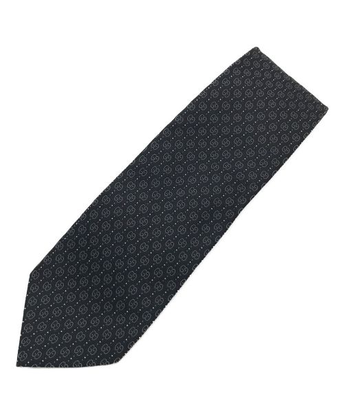 GUCCI（グッチ）GUCCI (グッチ) GGロゴシルクネクタイ ブラック サイズ:実寸参照の古着・服飾アイテム