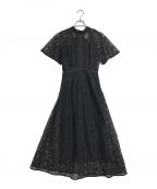 FRAY IDフレイ アイディー）の古着「フローティング刺繍ドレス」｜ブラック