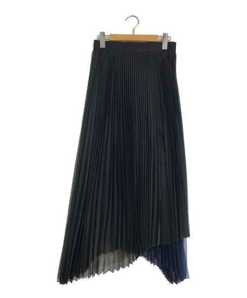 CYCLAS（シクラス）CYCLAS (シクラス) ポリエステルオーガンジー プリーツスカート ネイビー×ブラック サイズ:36の古着・服飾アイテム