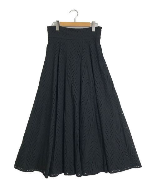 CLANE（クラネ）CLANE (クラネ) カットエンブロイダリーフレアスカート ブラック サイズ:2の古着・服飾アイテム