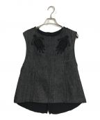 Mame Kurogouchiマメクロゴウチ）の古着「Embroidered Denim Tops」｜ブラック