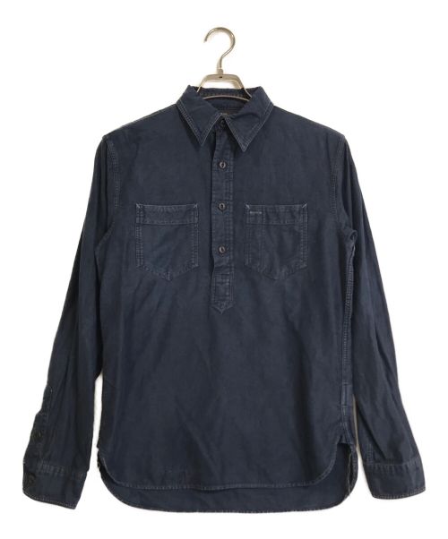 RRL（ダブルアールエル）RRL (ダブルアールエル) リネン混プルオーバーワークシャツ ネイビー サイズ:XSの古着・服飾アイテム