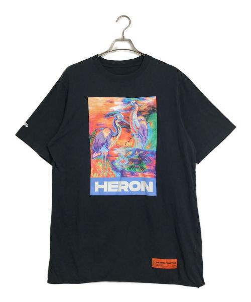 HERON PRESTON（ヘロンプレストン）HERON PRESTON (ヘロンプレストン) プリントTシャツ ブラック サイズ:Mの古着・服飾アイテム