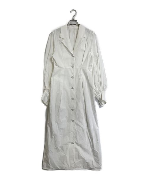 FRAY ID（フレイ アイディー）FRAY ID (フレイ アイディー) ボリュームスリーブシャツワンピース ホワイト サイズ:1の古着・服飾アイテム