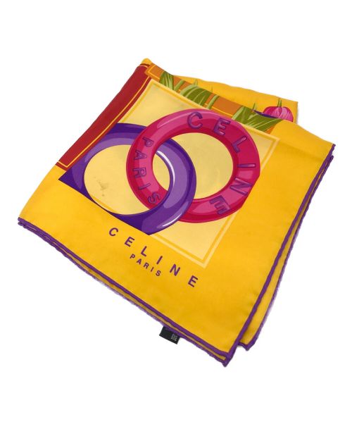 CELINE（セリーヌ）CELINE (セリーヌ) シルクスカーフ オレンジ サイズ:実寸参照の古着・服飾アイテム