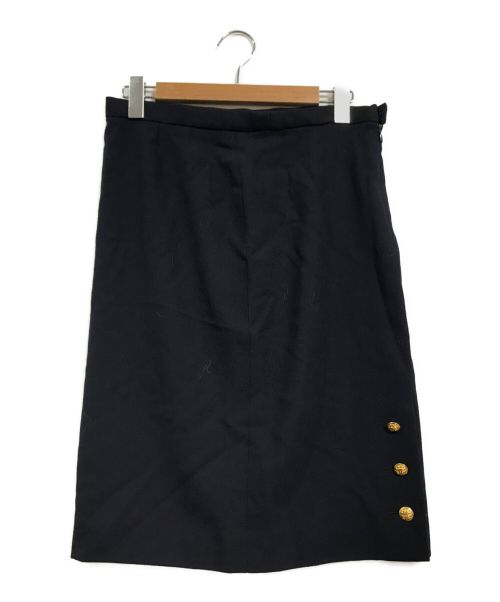CHANEL（シャネル）CHANEL (シャネル) ココマーク金釦スカート ネイビー サイズ:36の古着・服飾アイテム