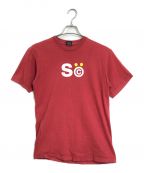 stussyステューシー）の古着「プリントTシャツ　stussy 90年代　レッド　半袖」｜レッド
