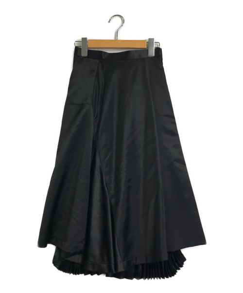 COMME des GARCONS（コムデギャルソン）COMME des GARCONS (コムデギャルソン) プリーツ切替サテンスカート ブラック サイズ:SSの古着・服飾アイテム