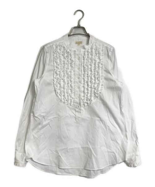 DRAWER（ドゥロワー）Drawer (ドゥロワー) スタンドカラーフリルシャツ ホワイト サイズ:40の古着・服飾アイテム
