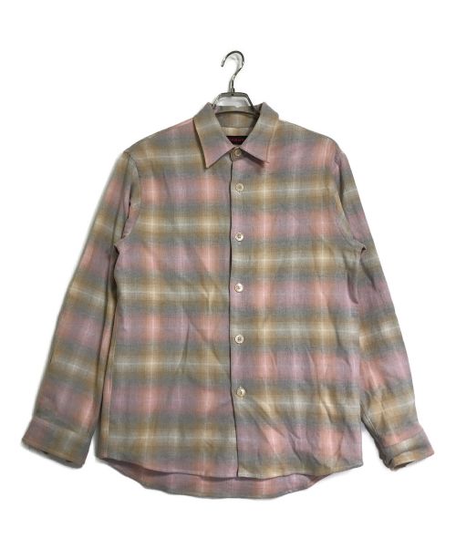 CABAN（キャバン）CABaN (キャバン) コットン ダブルブラッシュチェックシャツ ピンク サイズ:Mの古着・服飾アイテム