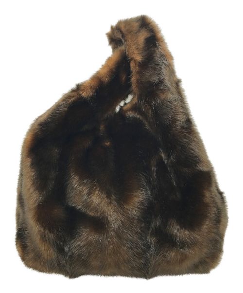 jakke.（ジャッキー）jakke. (ジャッキー) Faux Fur Bag PELTED MINK ミンク調エコファーBAG ブラウン サイズ:実寸参照の古着・服飾アイテム