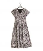 HER LIP TOハーリップトゥ）の古着「Watercolor Floral Tiered Dress」｜パープル