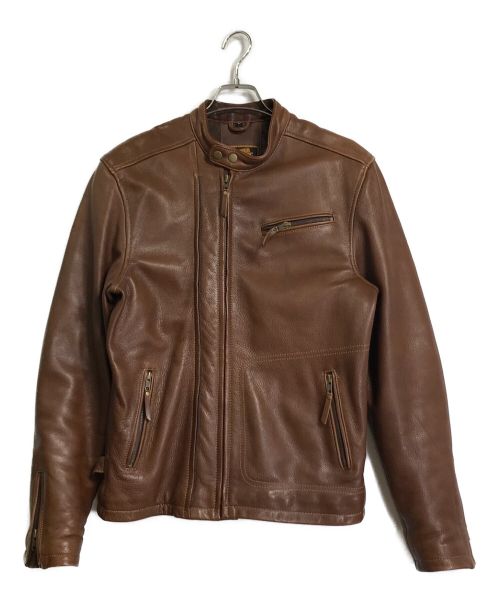 DEGNER（デグナー）DEGNER (デグナー) ダブルジップライダースジャケット/レザージャケット ブラウン サイズ:Lの古着・服飾アイテム