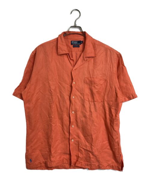 POLO RALPH LAUREN（ポロ・ラルフローレン）POLO RALPH LAUREN (ポロ・ラルフローレン) シルクリネンオープンカラーシャツ オレンジ サイズ:Lの古着・服飾アイテム