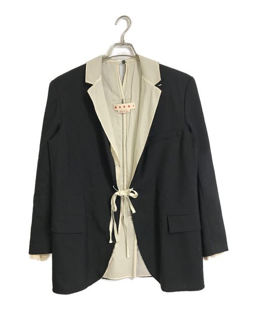 MARNI（マルニ）MARNI (マルニ) トロピカルウールカットオフテーラードジャケット ブラック サイズ:38の古着・服飾アイテム